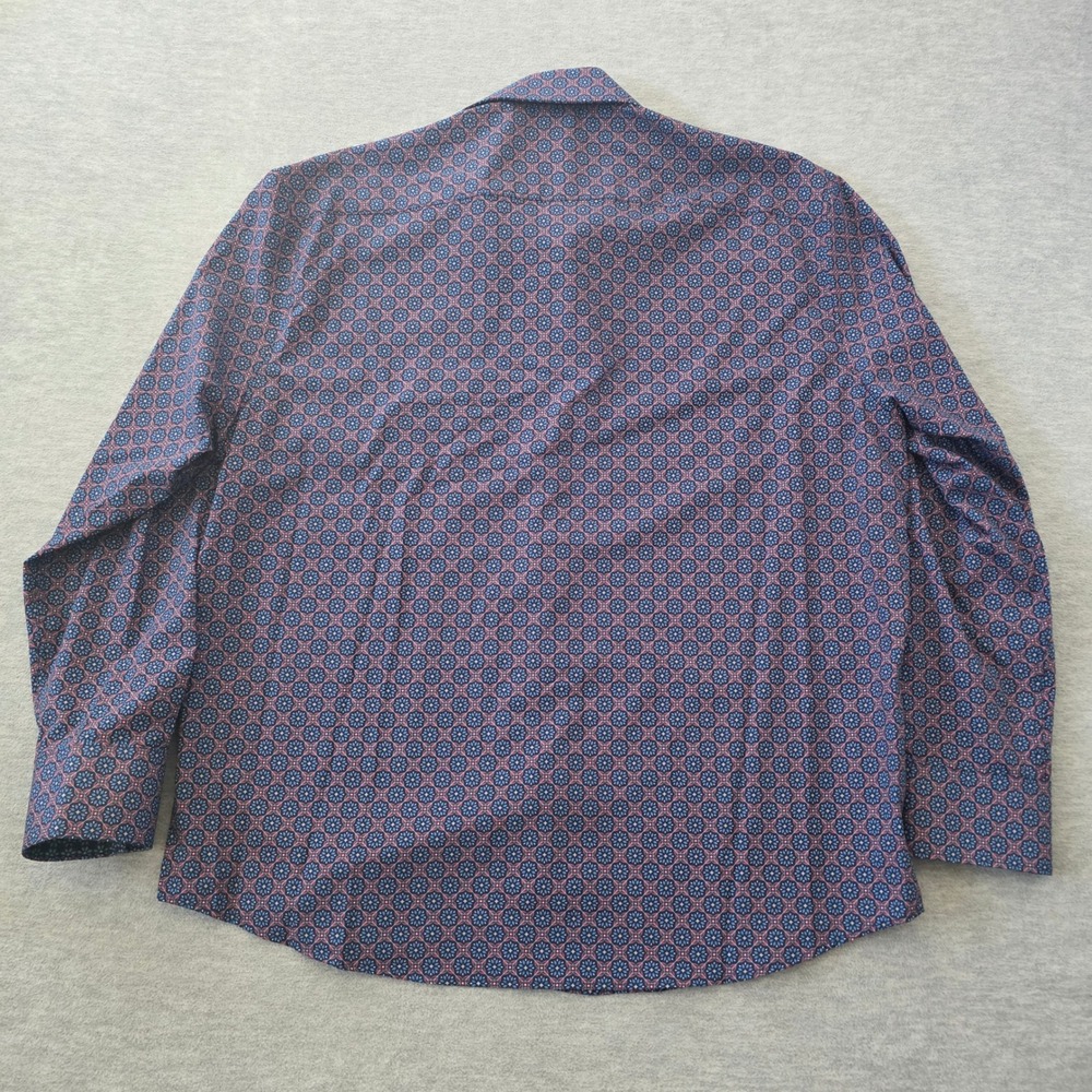 Con.Struct Mens Slim Fit XL Performance Medallion Print Stretch Shirt Navy Blue - Picture 5 of 7